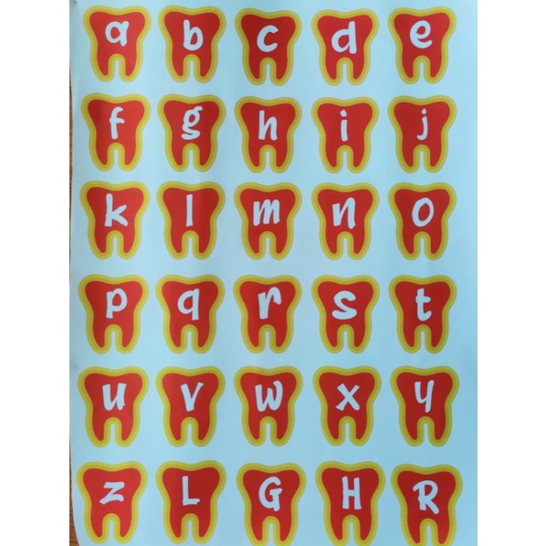 

STIKER ALFABET GIGI ANTI AIR/ STIKER DOKTER GIGI/ STIKER DENTIST (STIKER TUMBLER, LAPTOP, HP BUKU, MOBIL, BOX, DLL)