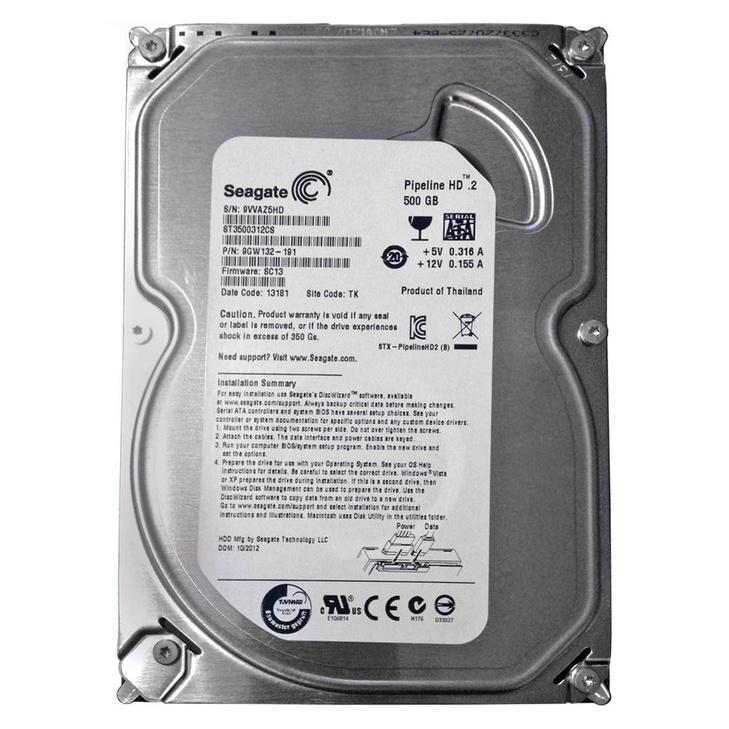 Harddisk Internal 500GB SATA 3.5 Inch - HD / HDD Pipeline 500GB