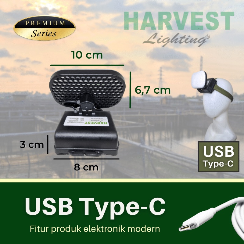 A280W HARVEST LIGHTING Senter Kepala LED Super Terang FLOODLIGHT  - Paket Isi 3 -  Headlamp PREMIUM Lampu Emergency Travel Tambang Hunting Rechargeable Original Bergaransi