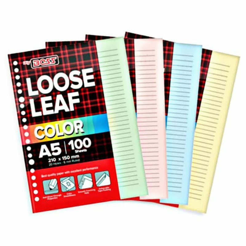 

Isi binder berwarna A5 bigboss / Loose leaf (100 lembar)