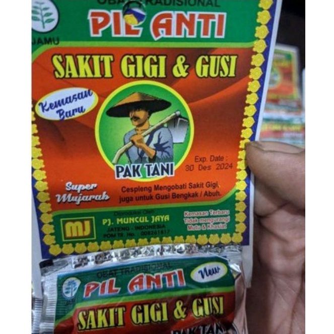 Pak tani sakit gigi 1 slop jamu herbal anti cap pak tani obat sakit gigi dan gusi bengkak