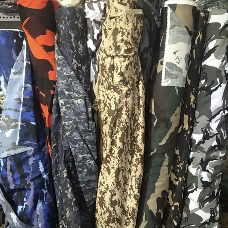 BAHAN KAIN RIPSTOP /TWILL HARGA GROSIR LORENG GURUN MARPAT AD AU AL LINUD NKRI LEBANON BRIMOB