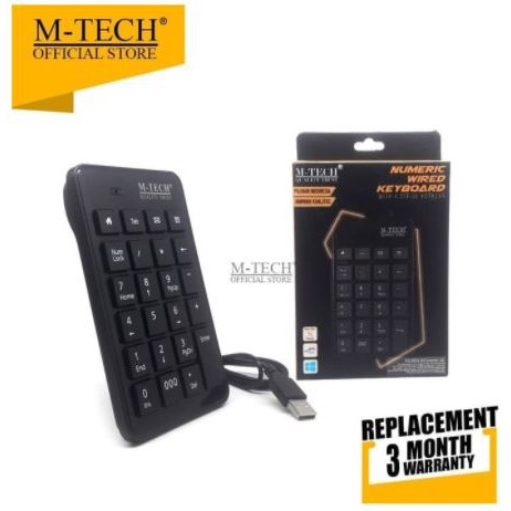 Keyboard numeric m-tech usb 2.0 wired membrane cashier accounting - Keypad angka numerik kasir-akunting