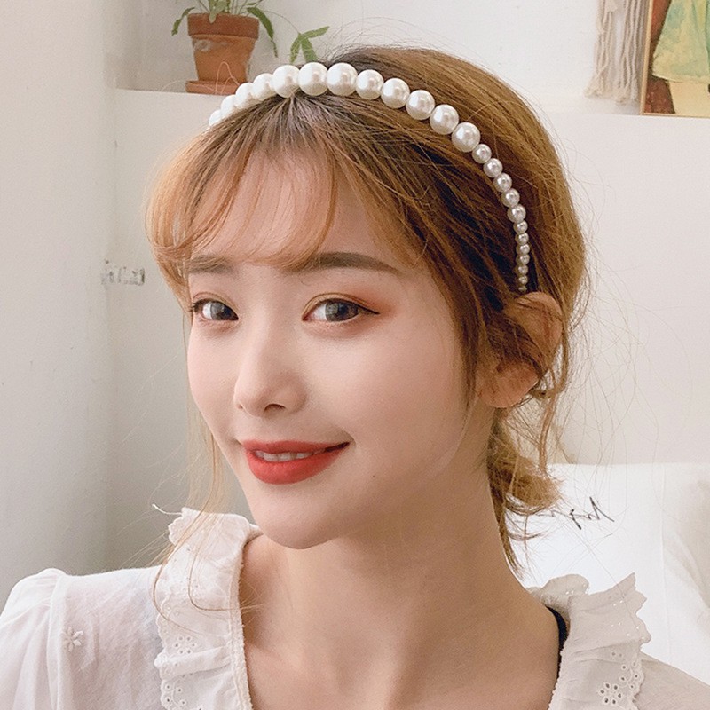 AY(CN) Headband Mutiara Gaya Korea Untuk Aksesoris Rambut Wanita