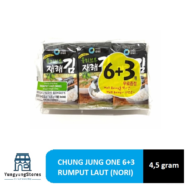 

bGF Chung Jung One O'food 6+3 / Daesang Rumput Laut Nori Roasted Seaweed 4,5 gram