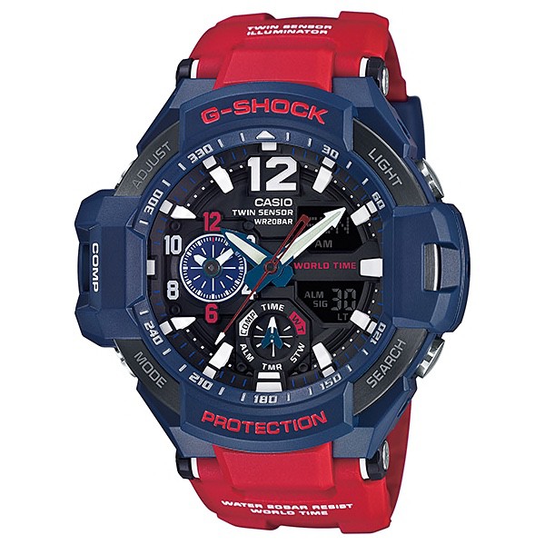 g shock merah biru