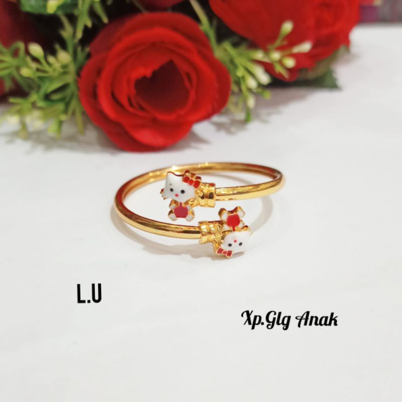Gelang Bangle Anak-anak Karakter hello Kitty Gold,termurah,tidak karat (COD)