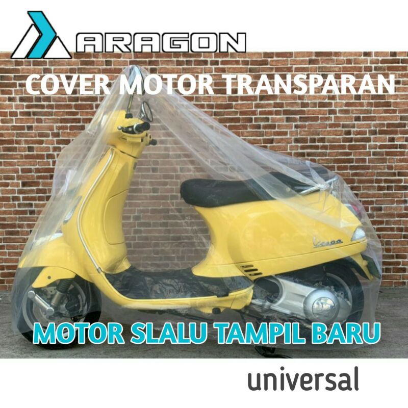 SARUNG COVER MOTOR ARAGON ANTI AIR TRANSPARAN VESPA MATIC UNIVERSAL