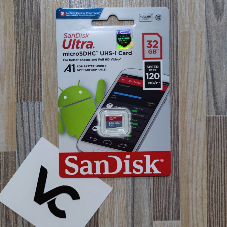 MicroSD SanDisk Ultra 32GB A1 Memory Card 32 GB Class 10 Micro SD 120MB/S MicroSDHC Kartu Memori