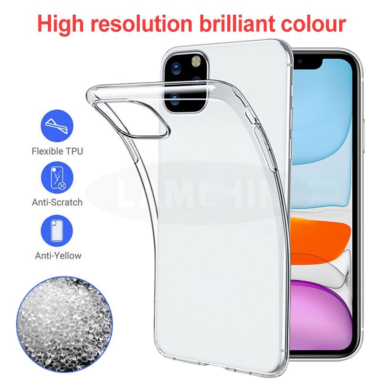 Soft Case Silikon TPU Bening Transparan untuk Apple iPhone 11 11 Pro X XS Max XR 6S 7 8Plus