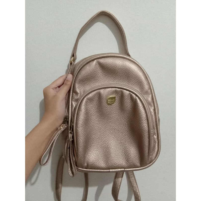 PRELOVED TERMURAH BRUNBRUN PARIS MINI BACKPACK GOLD (BISA NEGO)