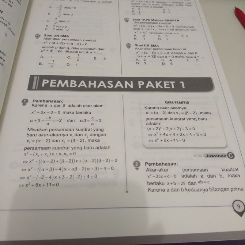 Buku Rangkuman SMA/MA : Seribu Pena Hots Bank (Matematika, Fisika, Kimia, Biologi)-2