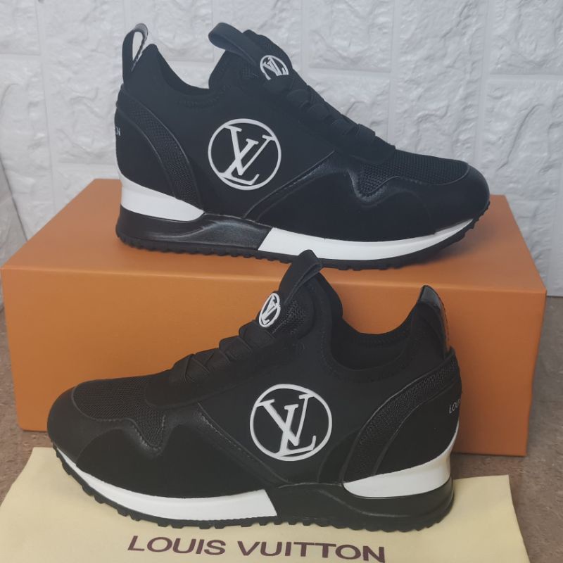 sepatu lv wanita sneaker run away hitam mirror quality shoes women Black lou is vuitton cewek