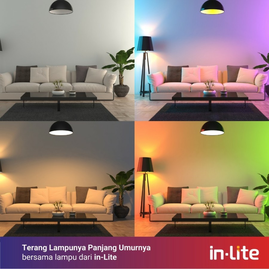 Inlite Lampu Bohlam LED 9 Watt Dengan Smart Bluetooth