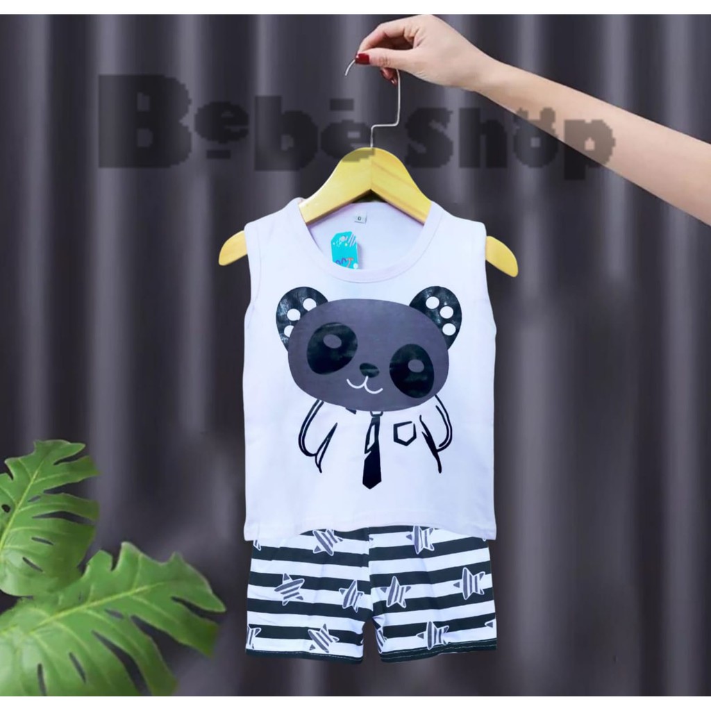 Setelan Baju Lekbong Anak Karakter Panda Usia 0 Sampai 7 Tahun