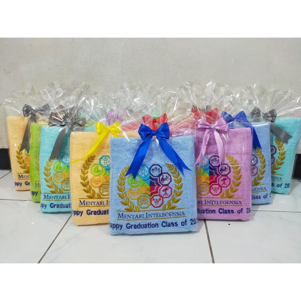 Handuk Souvenir Bordir Tanggung Uk 50 x 100 (Minimal 24pcs) Termurah
