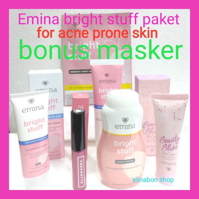 EMINA bright stuff paket for acne prone skin bonus masker