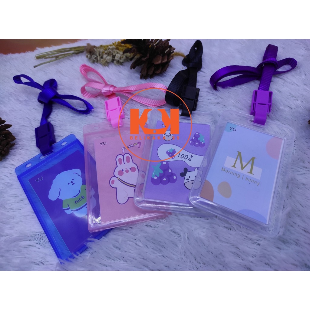 TALI ID CARD NAME TAG PLASTIK WARNA TRANSPARAN POLOS / TALI ID CARD NAMA / ID CARD PANITIA / NAME TAG POLOS / ID CARD HOLDER