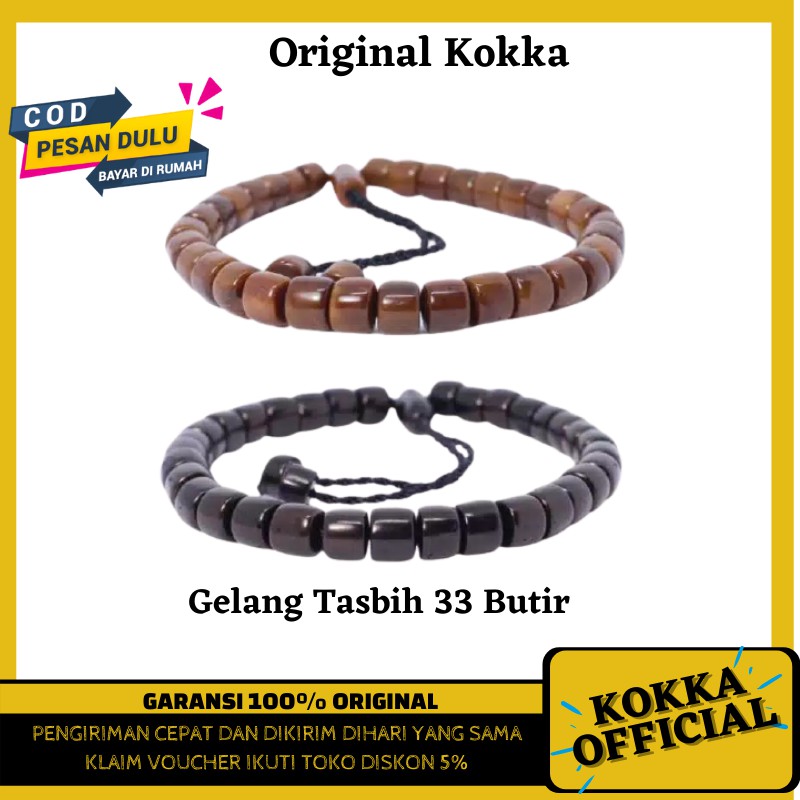 (COD) Gelang Tasbih Kayu Kaukah Marjan 33 Butir Asli Kaokah Kokkah Koka Kaoka Kauka By Kokka Officia