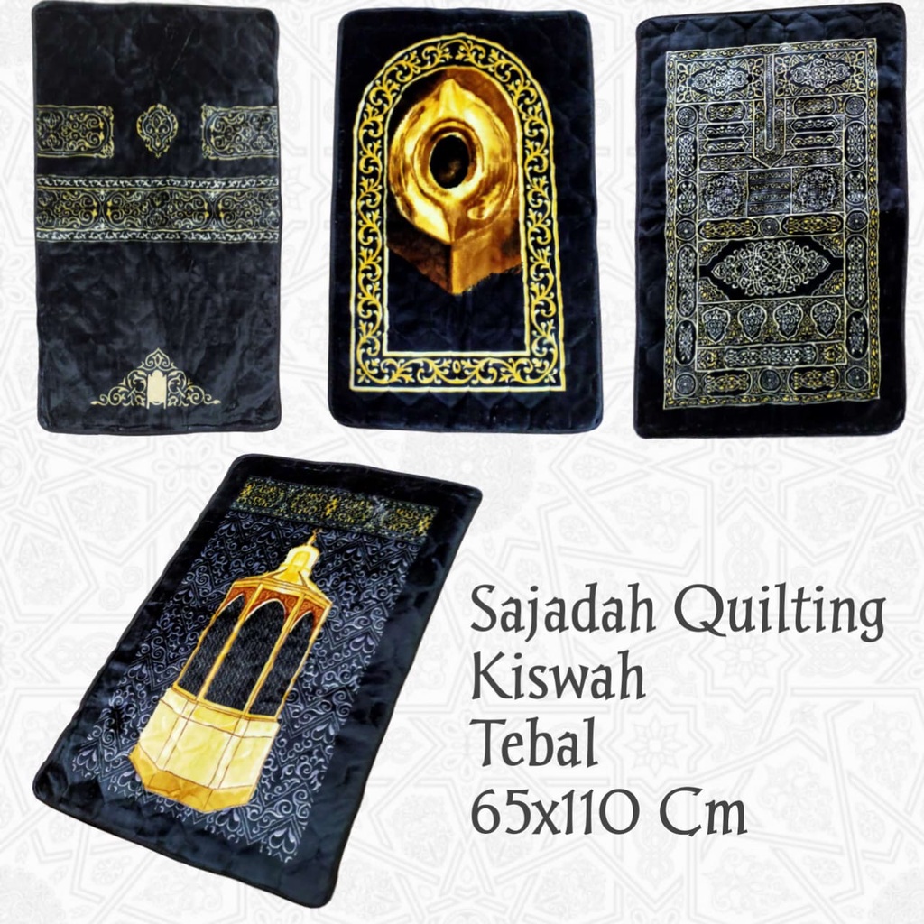 Sajadah Quilting Tebal Bulu Boneka Lembut Motif Kiswah