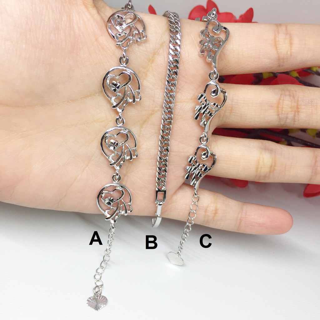 Gelang Tangan Xuping Silver Lapis Emas Putih - BB416