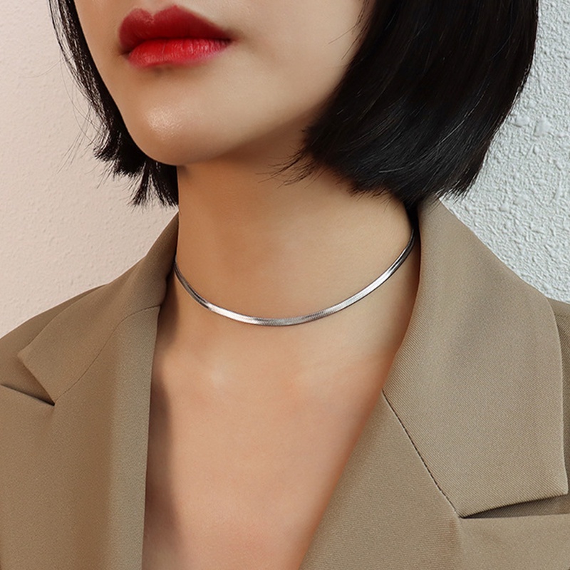 [Women Fashion Retro Creative Snake Chain Choker Necklace] [Girls Vintage Metal Simple Chain Necklaces ] [Ladies Fashion Clavicle Necklace]