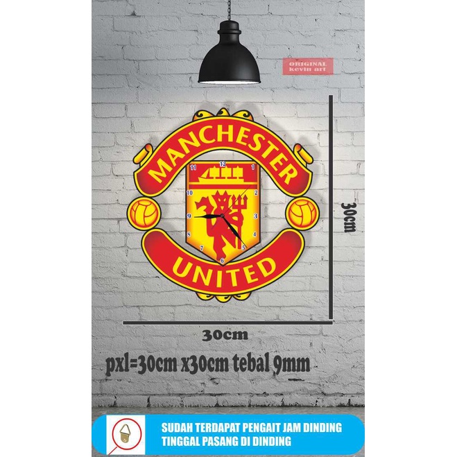 JAM DINDING UNIK LOGO MANCHESTER UNITED GRATIS HIASAN DINDING PAJANGAN DINDING DEKORASI DINDING KAMAR TIDUR POSTER DINDING KOLEKSI KLUB MANCHESTER UNITED RED DEVIL HOBI AKSESORIS KAMAR TIDUR MINIMALIS UNIK KEREN TERLARIS PALING BARU ARTISTIK MODERN MEWAH