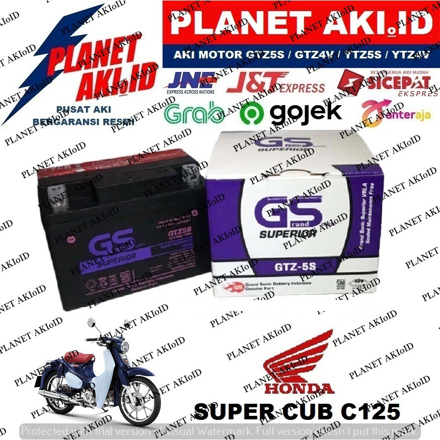 Aki Motor Honda Super Cub C125 C 125 GTZ5S Accu Kering MF