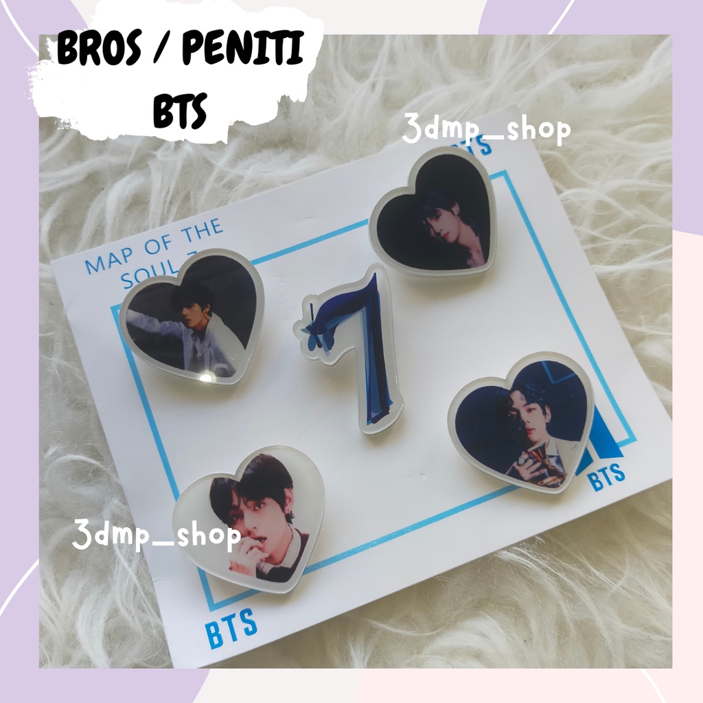 Pin Bros Lencana BTS MOT7 Map of the soul 7 jimin jungkook v taehyung