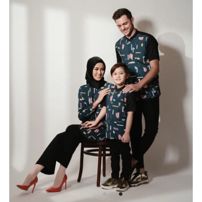 Baju koko couple keluarga abizair tosca/ hijau tosca al achwan