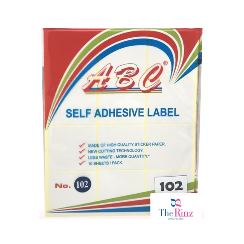 

Sticker Label No. 102 ABC