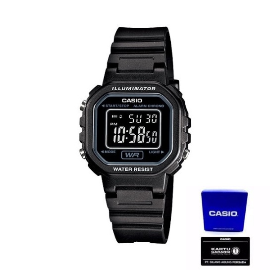 Casio Wanita LA-20WH-1BDF Jam Tangan Wanita Casio Original Digital Rubber Strap