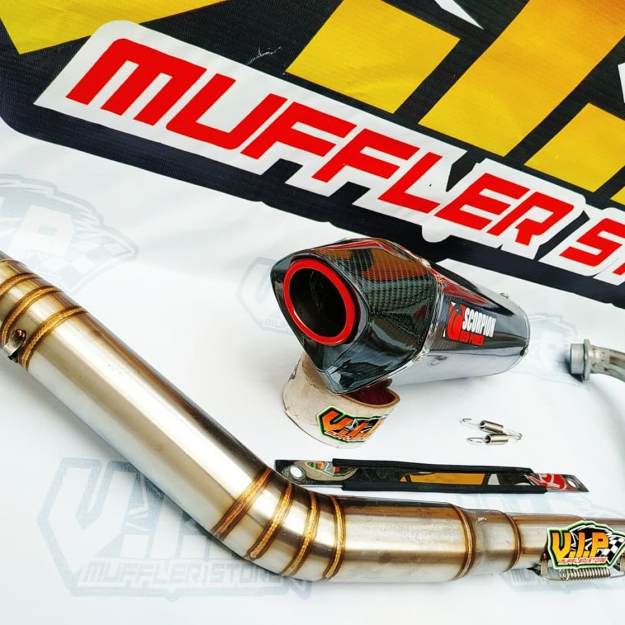 Knalpot SCORPION Carbon VIXION-R15-GSX-SONIC-CB 150R-CBR 150R-BYSON