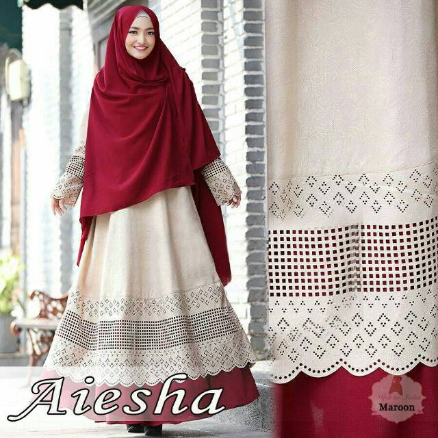 JUMBOOO AIESHA GAMIS SYARI PREMIUM LUBANG TANGAN BAJU  