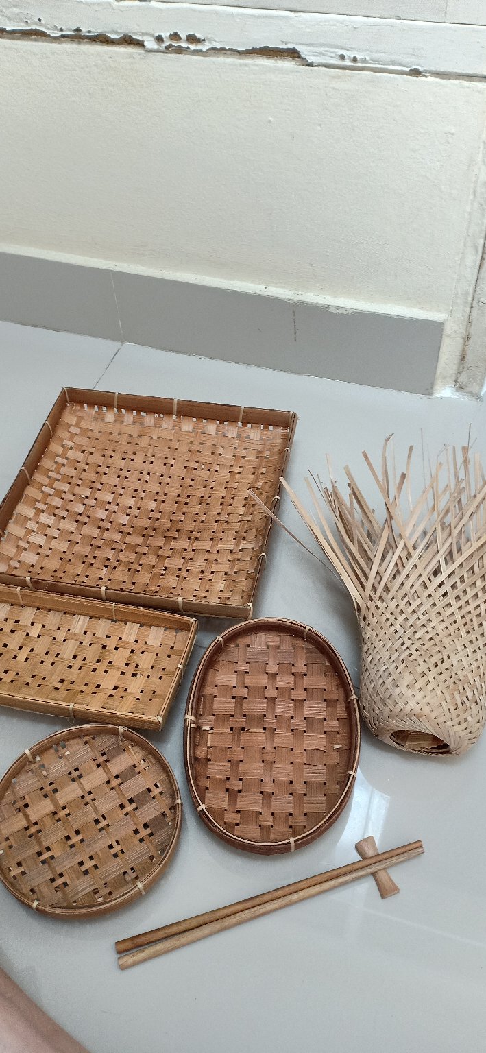 (kot01) Piring Kotak No.1 Natural Ukuran  25x25x5 Cm/ Piring Penyetan/ Piring Bambu Murah/ Piring