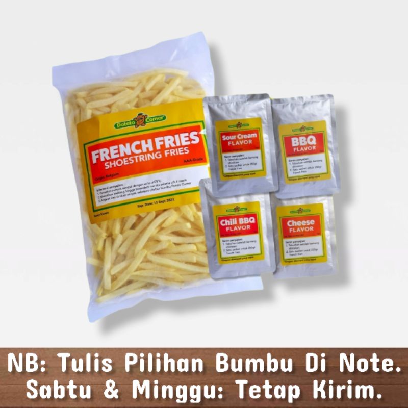 

Kentang Goreng Potato Corner - Frozen Fries 1kg + 4Pack Flavor