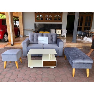 sofa minimalis 2 seater dan kursi bench stool | Shopee Indonesia