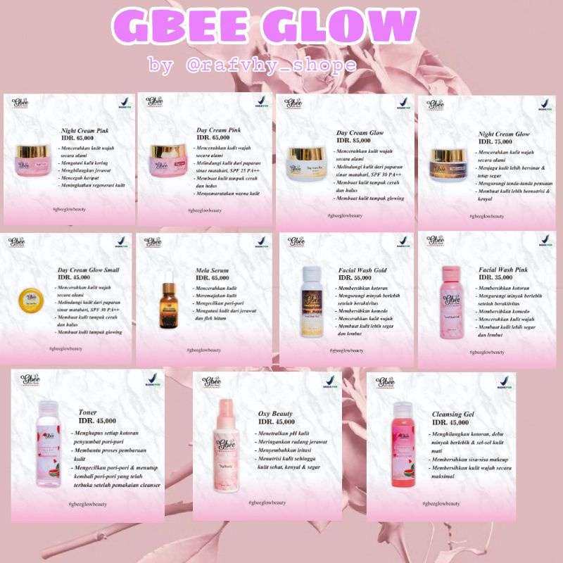 (COD BAYAR DITEMPAT) ECER / SATUAN GBEE GLOW BEAUTY TERMURAH || GBEE GLOW BEAUTY ORI