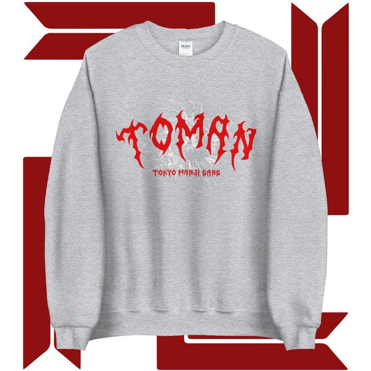 Crewneck Toman Crashed Anime Manga Tokyo Revengers Premium Cotton Fleece