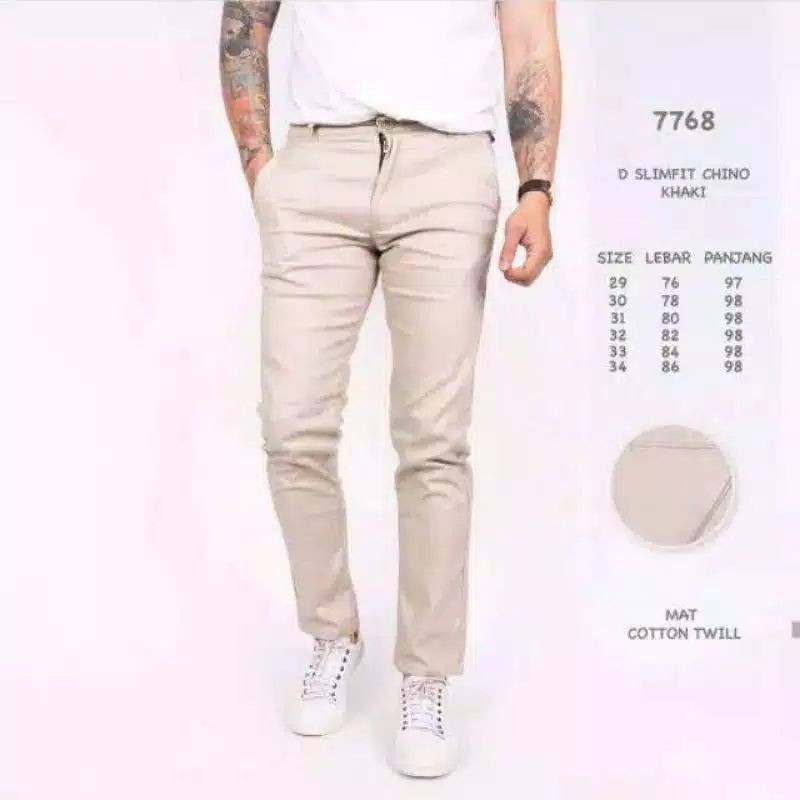 Celana Chino Pria Bahan Adem Nyaman Katun Strecth/Melar Cocok Buat Musim Dingin GAYA COWOK POLO