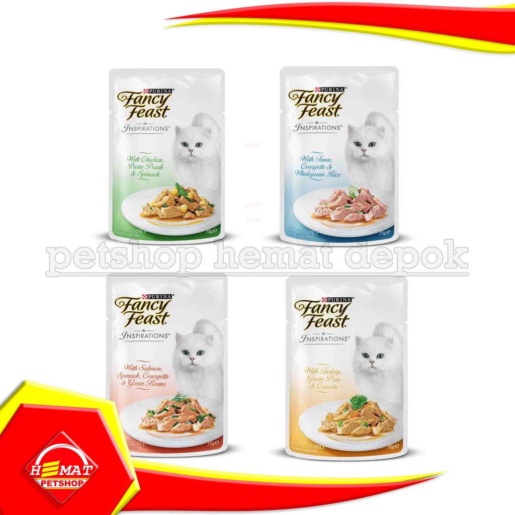 Makanan Kucing Basah Fancy Feast Inspirations 70 Gram Wet Food Pouch 70gram