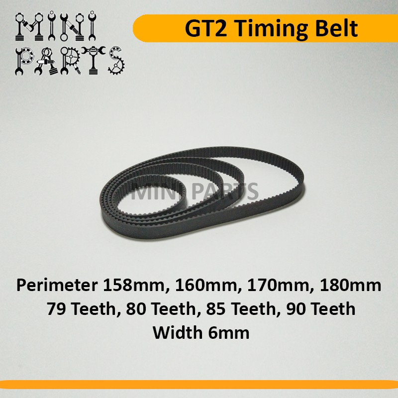 1 PCS GT2 Timing Belt Closed Loop Rubber 158mm 160mm 170mm 180mm 79 Teeth 80 Teeth 85 Teeth 90 Teeth