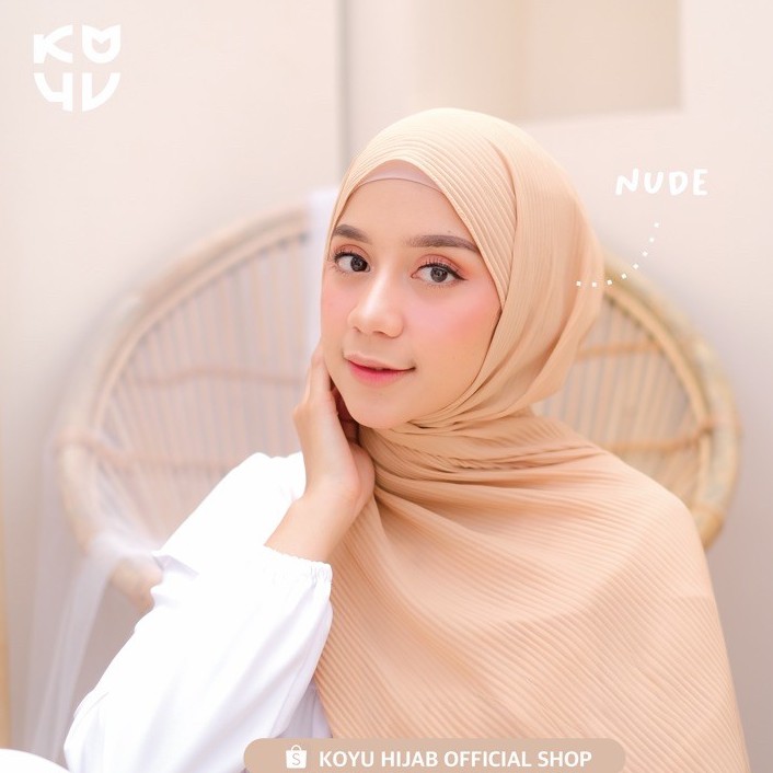 Pasmina Plisket Kupu Kupu Premium Import Best seller-NUDE