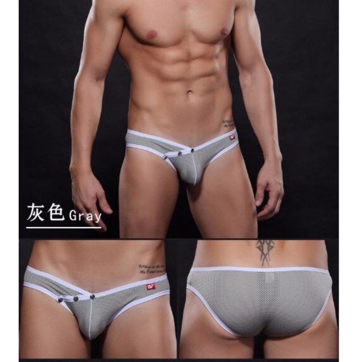 celana dalam pria low waist pouch with button men underwear