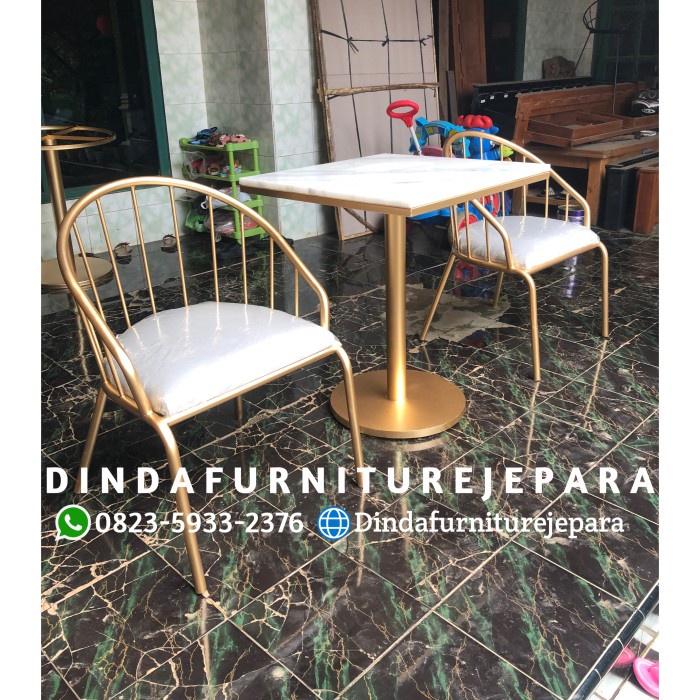 KURSI CAFFE MODERN - KURSI TERAS MARMER - KURSI MEJA MARMER -