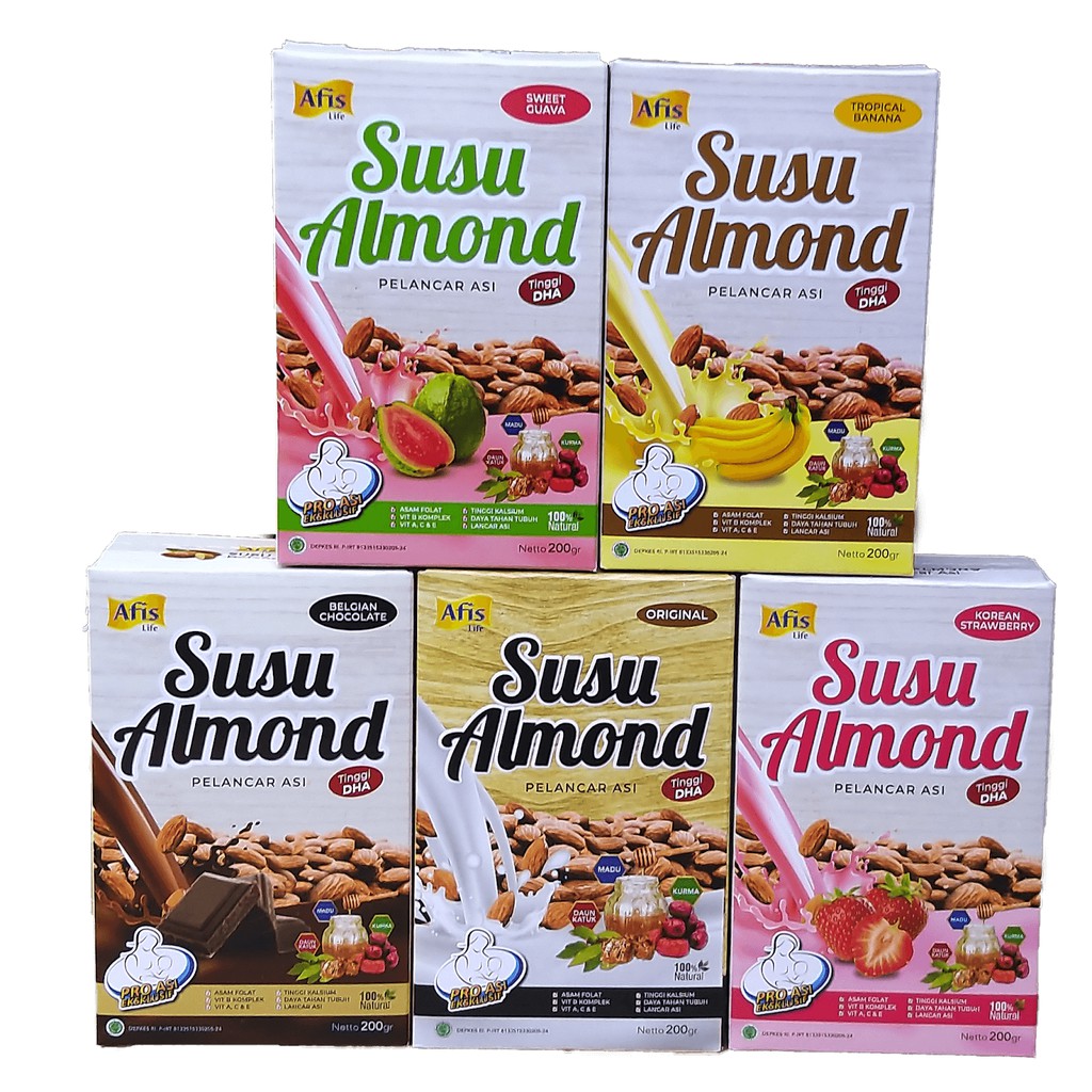 Afis Life Susu Almond Pelancar Asi - 200gr (Tersedia varian rasa)