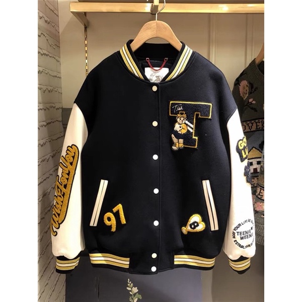 ready stock // teenie weenie bear jacket • jaket racing wanita pria bordir embroidery unisex oversiz
