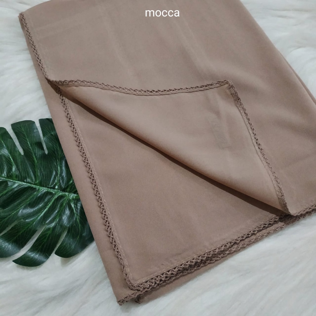 Termurah Pashmina Diamond Lace Picot  / Pasmina Crochet / Pasmina Lace Azara-Mocca