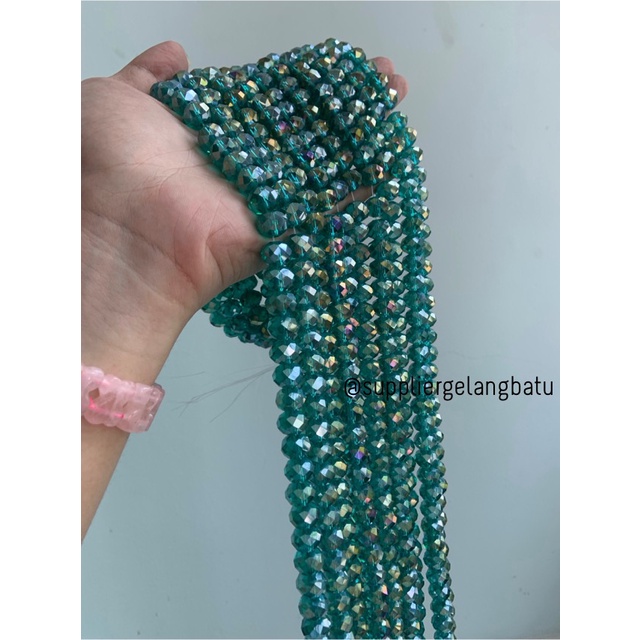 Kristal Ceko 12mm hijau TOSCA GREEN QUARTZ kuarsa AB metalik elyecraft