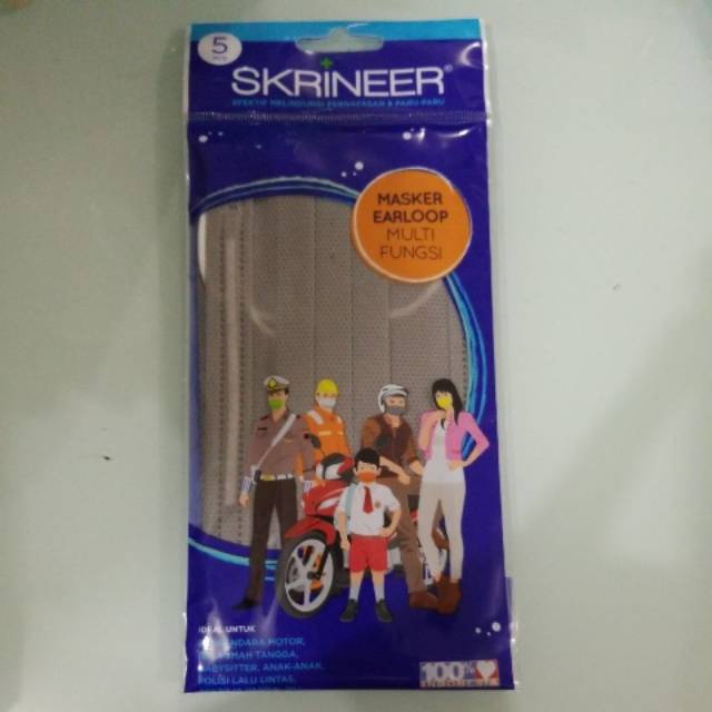 Masker skrinner abu abu isi 5pcs